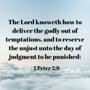 The Lord knoweth how to deliver the godly out of temptations, and to reserve the unjust unto the day of judgment to be punished: - 2 Peter 2:9