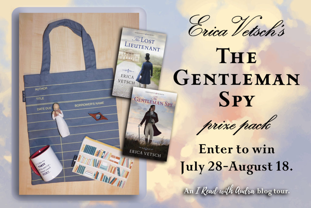 Giveaway promo for The Gentleman Spy by Erica Vetsch