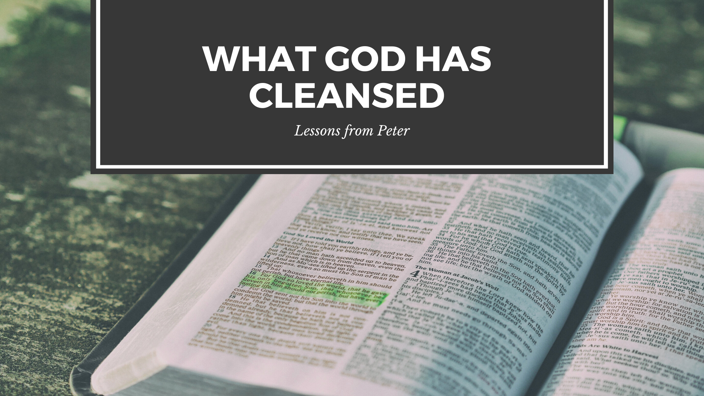 What God Has Cleansed blog title with Bible in background