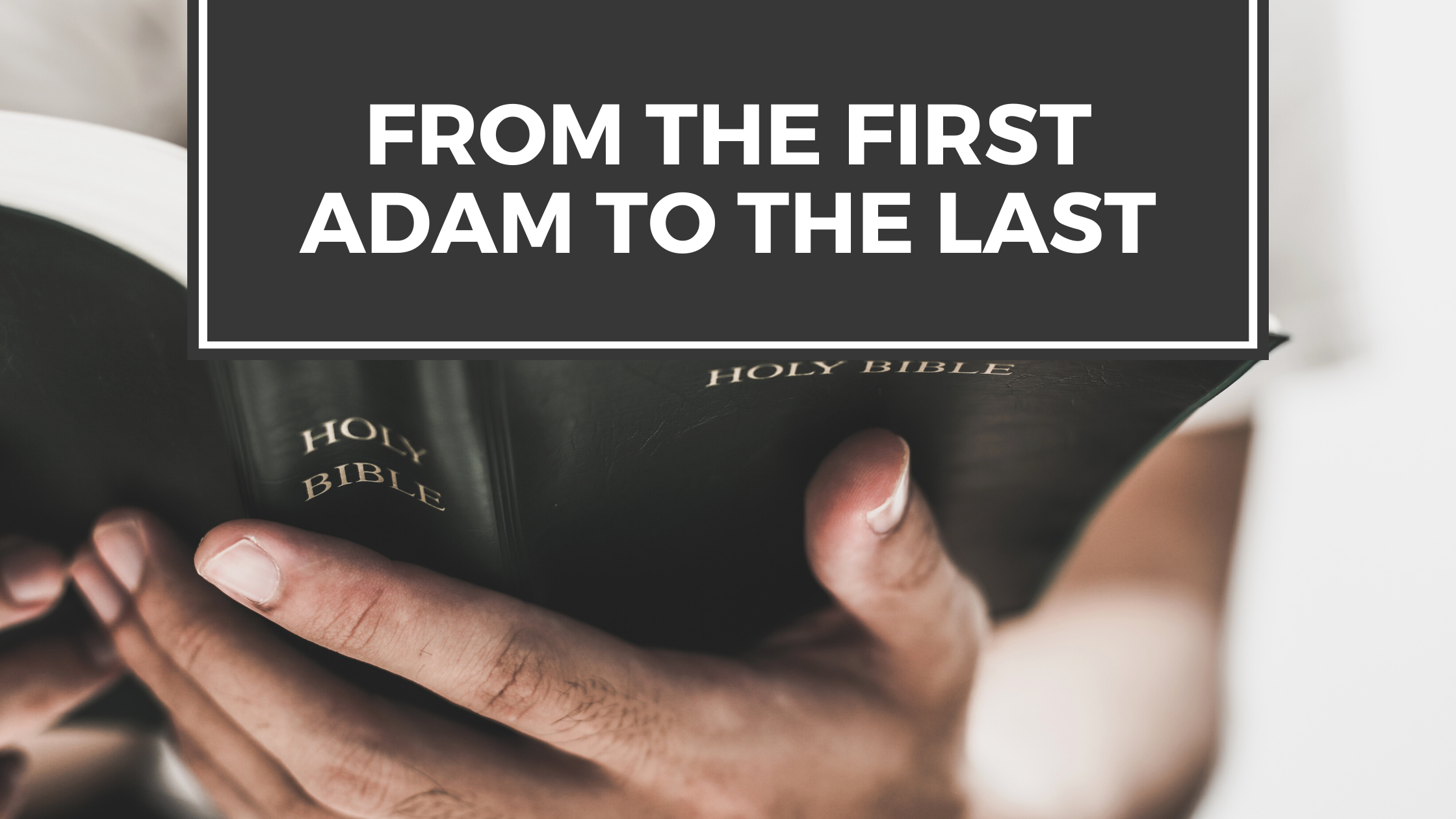 From the First Adam to the Last blog title with man holding Bible